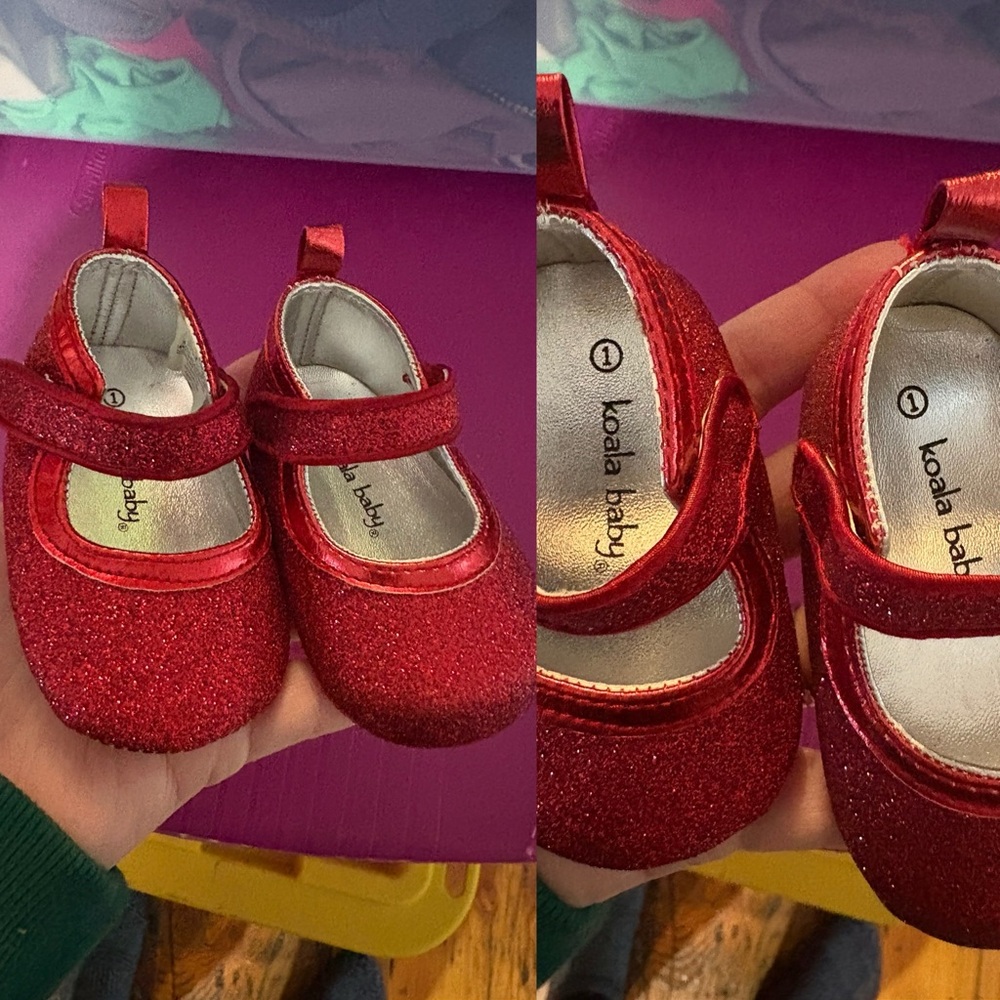 Koala Kids Sparkly Red Baby Shoes